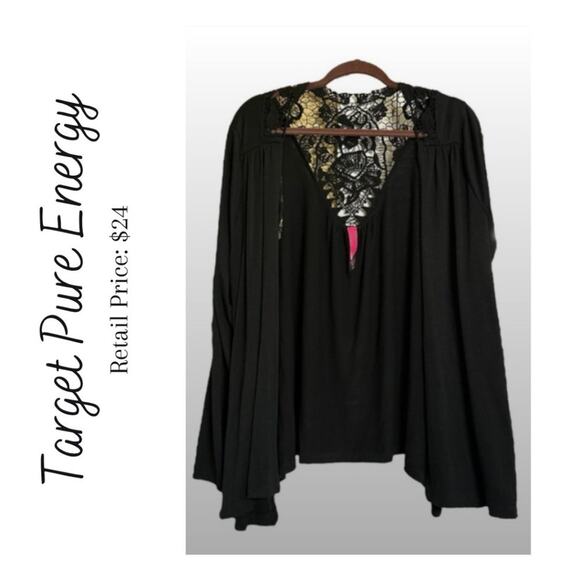 Target Pure Energy Lace Crochet Detail Asymmetrical Cardigan Size 3 (22/24) - Picture 1 of 7